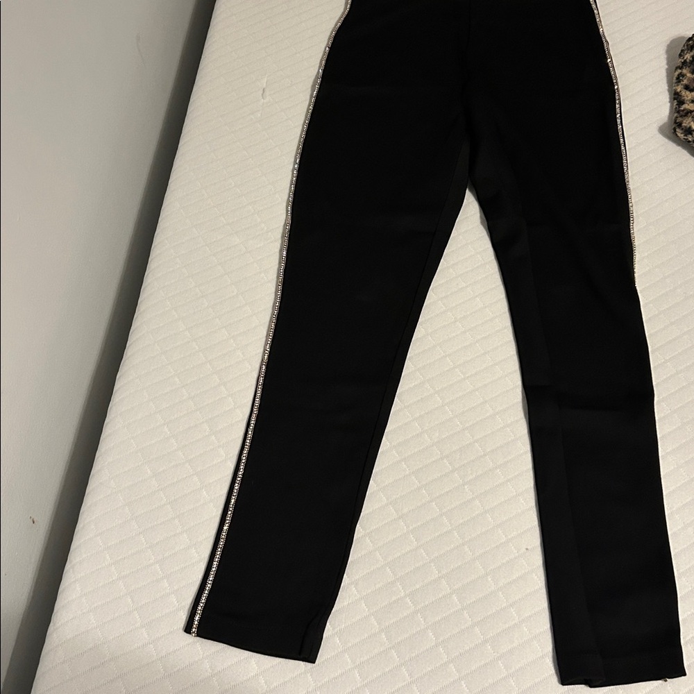 Zara Black Textured Pants